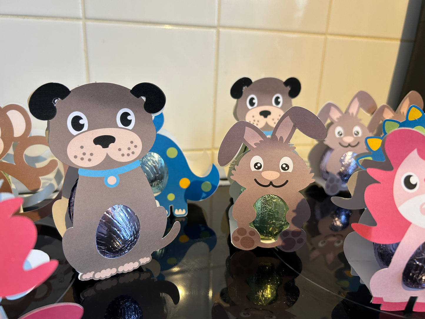 Animals with hollow Easter eggs
