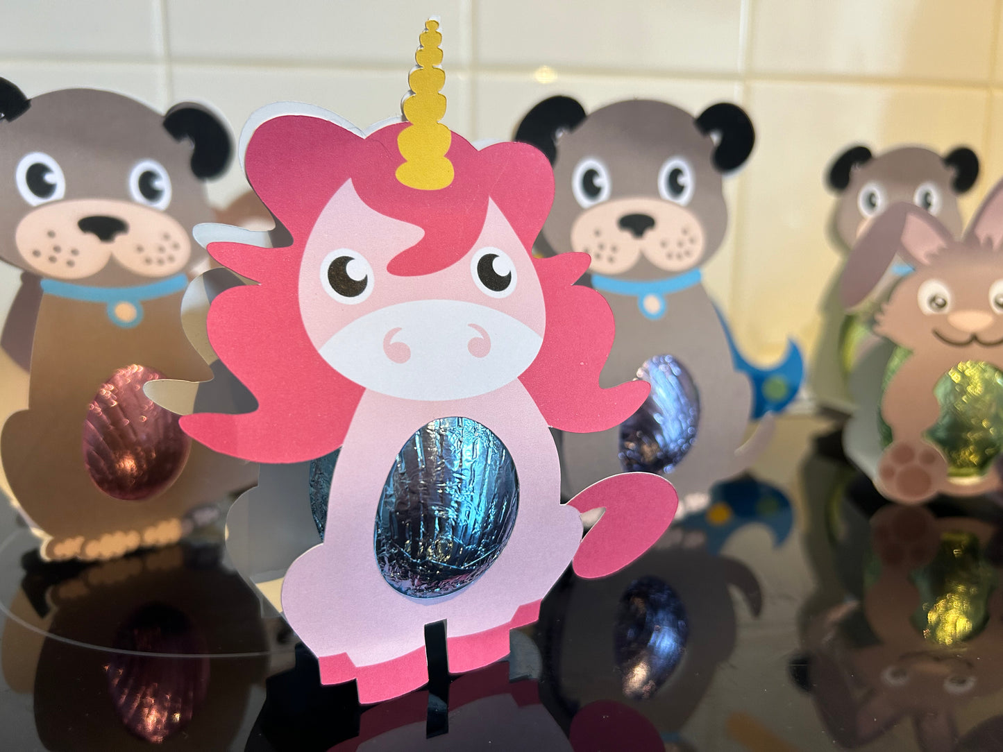 Animals with hollow Easter eggs