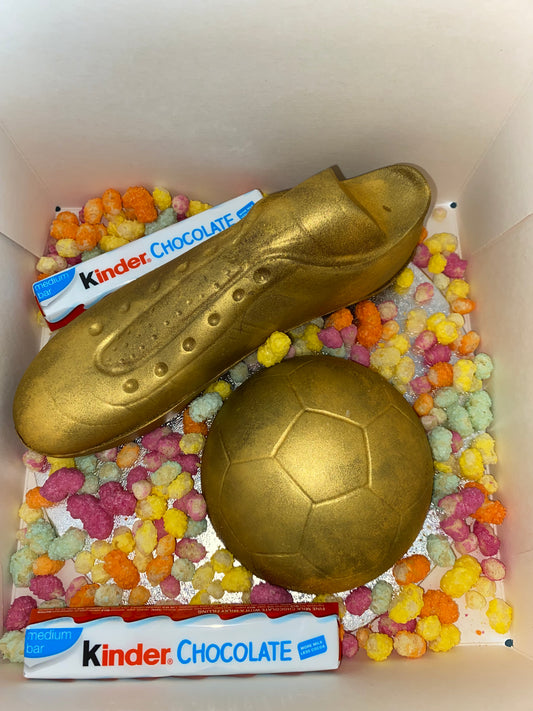 Chocolate football and boot (collection only)