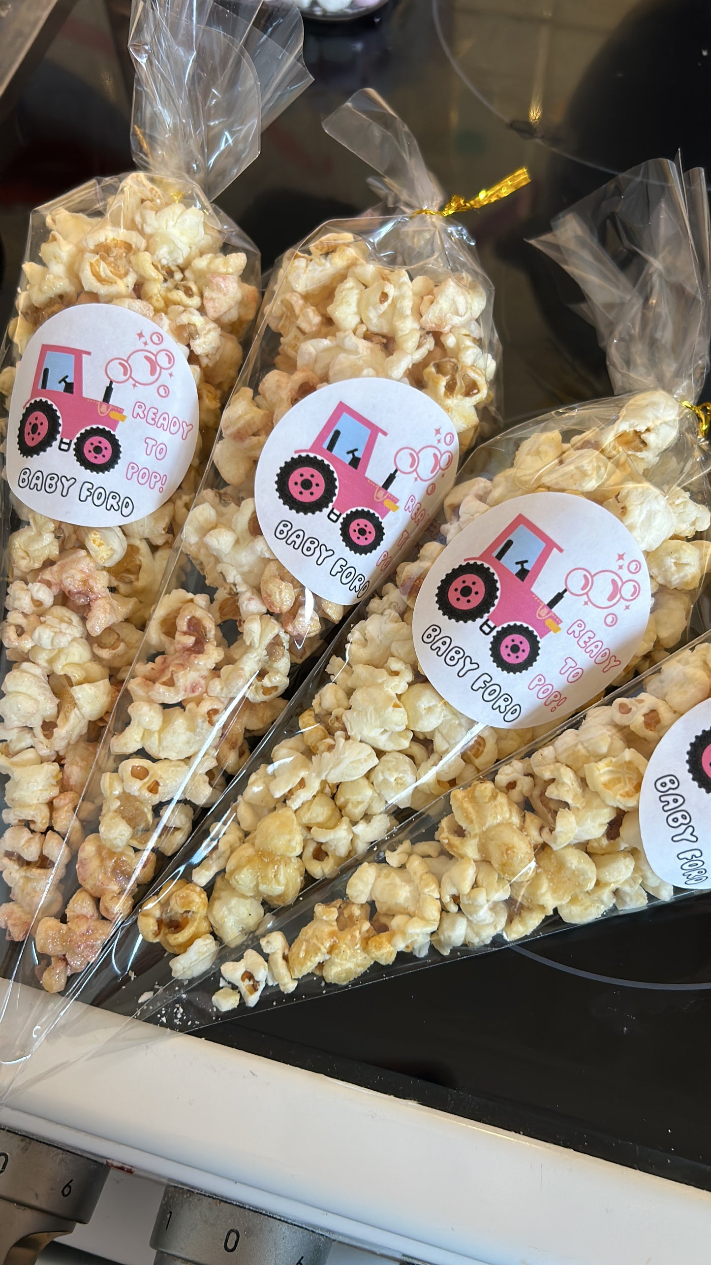 Baby shower popcorn favours