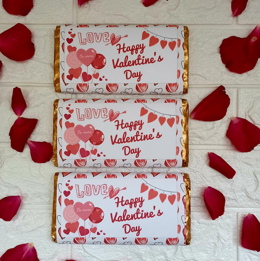 Valentines chocolate bars