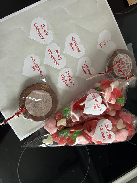 Valentines chocolate lollies