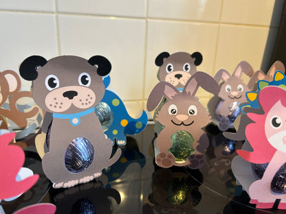 Animals with hollow Easter eggs