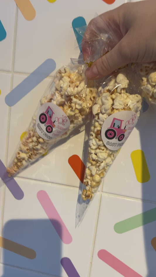 Baby shower popcorn favours